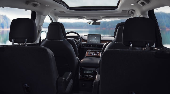 The interior of a 2024 Lincoln Aviator® SUV from behind the second row | Brinson Lincoln of Athens in Athens TX