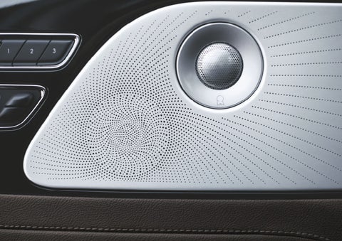Two speakers of the available audio system are shown in a 2024 Lincoln Aviator® SUV | Brinson Lincoln of Athens in Athens TX